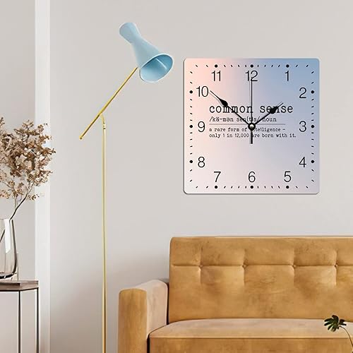 Miniatura 139 de Reloj de pared cuadrado de PVC con definición de contador, refranes motivacionales, reloj de pared grande, descripción de la palabra, 12 pulgadas