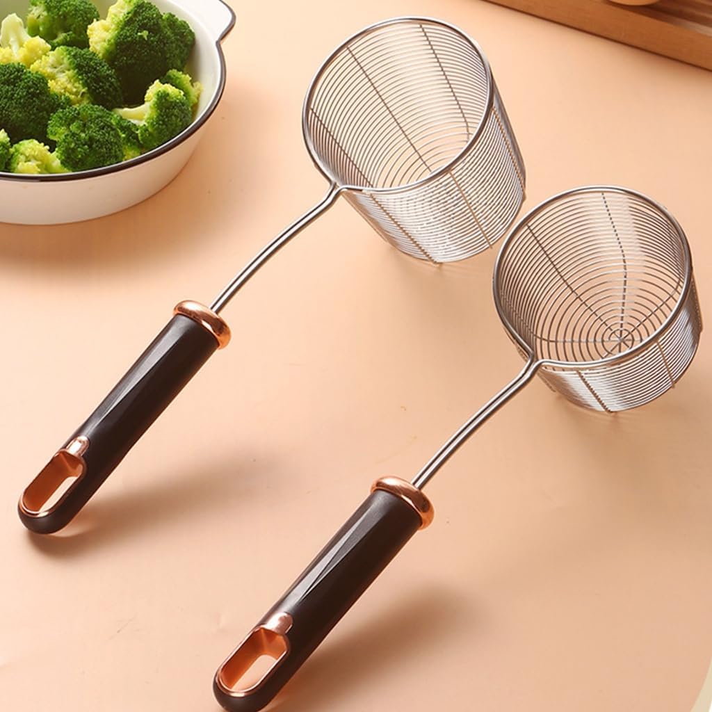 Ergonomic Handle Skimmer Spoon Large Thickened Stainless Steel Wire Colander