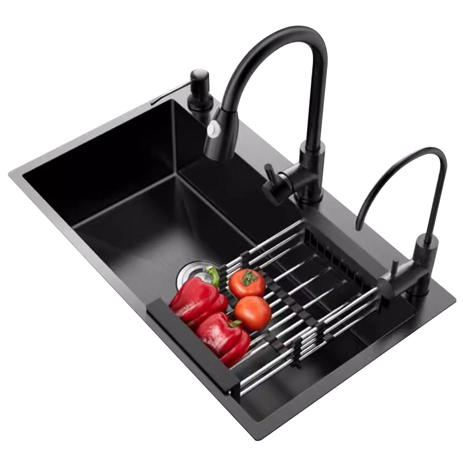 Lavello Nano Multifunzionale in Acciaio Inossidabile da Cucina Lavello a Vasca Singola di Dimensioni Multiple Cucina Domestica Lavastoviglie Lavello per Frutta e Verdura Lavelli per Piscina on e off