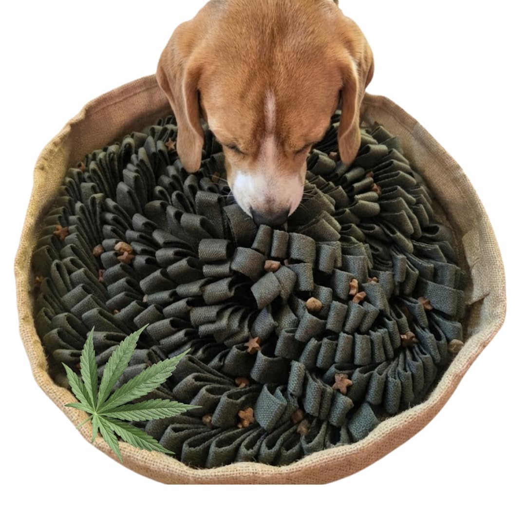 Hanf Schnüffelteppich für Hunde | 100% pflanzlich (82% Hanf, 18% Baumwolle) | Nachhaltig, robust & hochwertig | Nasenarbeit, Stressabbau & Intelligenzspielzeug für Hunde