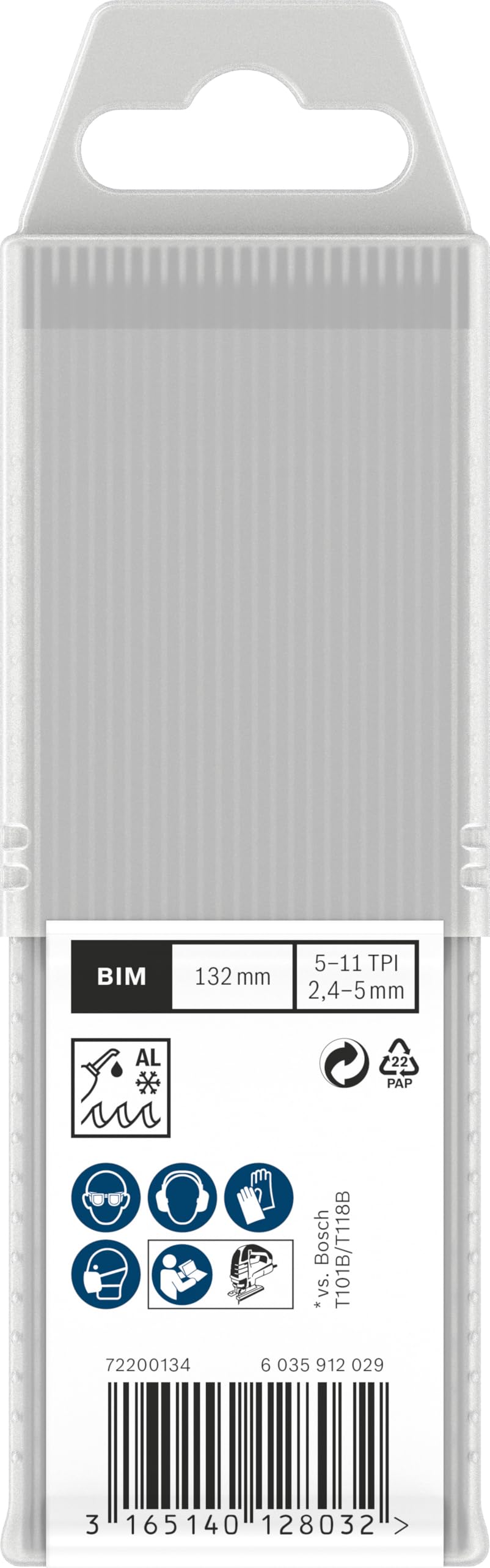 Bosch 25x Lama per seghetto alternativo PRO Multi Material thick and thin T345XF (per Legno con chiodi, Acciaio, Lunghezza 132 mm, Professional Accessorio Seghetto alternativo)