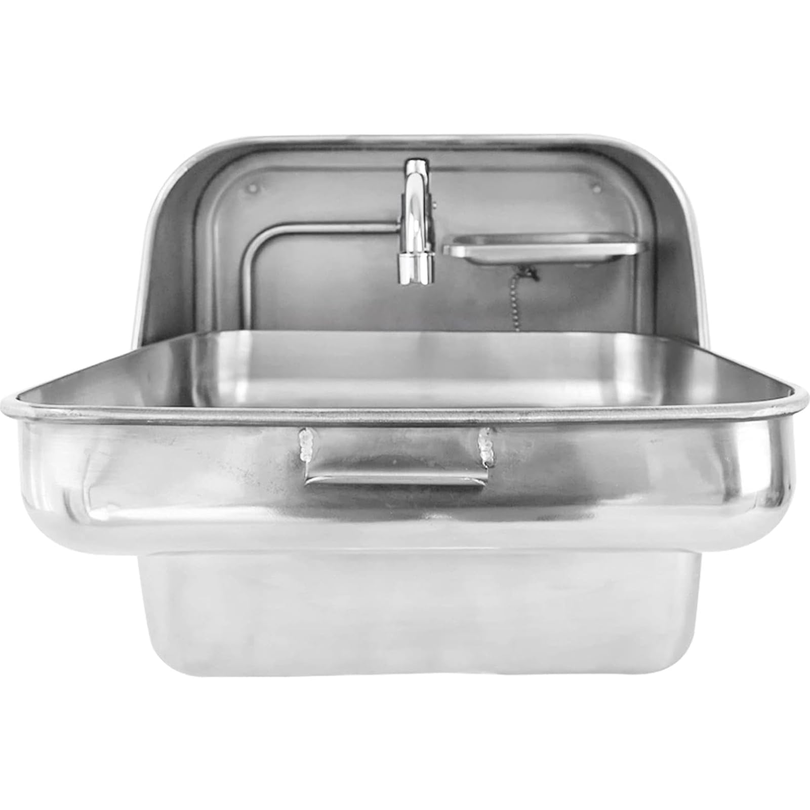 Lavabo de Acero Inoxidable con Grifo Plegable para Caravana o Barco, Accesorio para Remolque de Autocaravana, Lavabo de baño pequeño de Montaje en Pared.