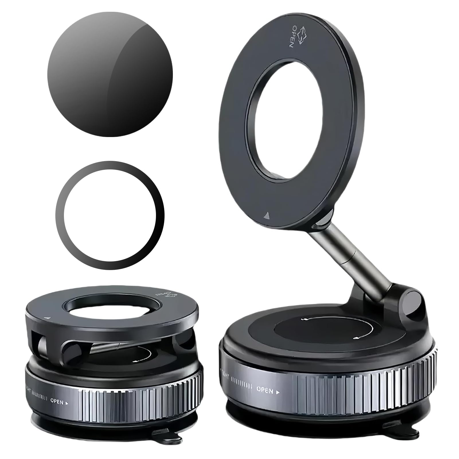 Supporto Magnetico Per Smartphone 6,7-6,9” – Doppio Anello, Rotazione 360°, Compatibile Qi2, Magnete N52, Per Auto Palestra Ufficio – Grigio