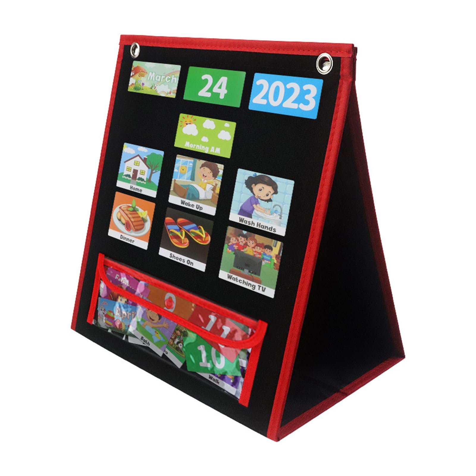 Shurhome Daily Routine Chart Children Visual Schedule Board Learning Aid Tool with 63 Picture Cards for Preschooler Homeschool Visual Routine Chart for Toddler