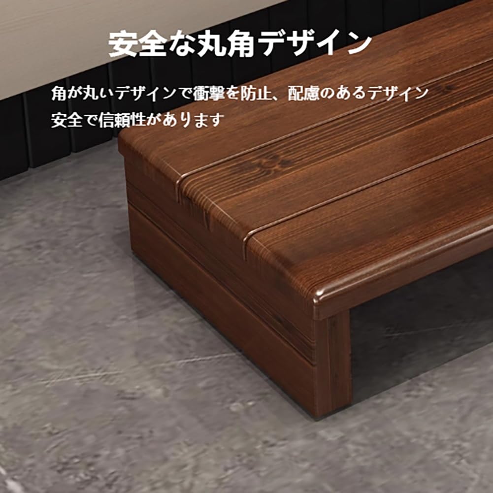 Amazon｜玄関 踏み台 玄関台 無垢材 滑り止めマット付き 30/40/50/60