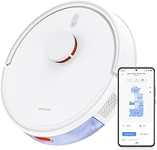Xiaomi Robot Vacuum S20 Suction and Mop Robot, Smart Cleaning Plan with LDS Laser Navigation, 5000 Pa Suction Power, 3200 mAh Large Battery, for Carpets, Hard Floors, Pet Hair, App + Google & Alexa -