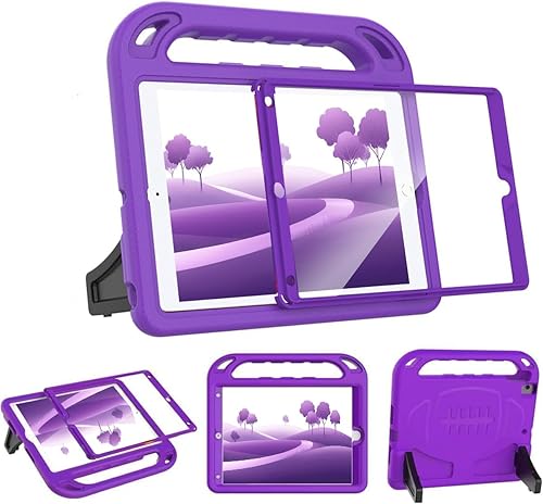 BMOUO Funda para niños para iPad 10.2 202120202019-iPad 987 generación con protector de pantalla integrado, funda a prueba de golpes para iPad de