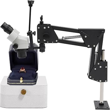 Jewelry Microscope Stand with Microscope, 7X-45X Jewelry Micro-Setting Machine Microscope Set Working Distance 3.74-11.81In, Jewelry Micro-Inlay Machine for Jewelry Processing Inlay 360Rotation