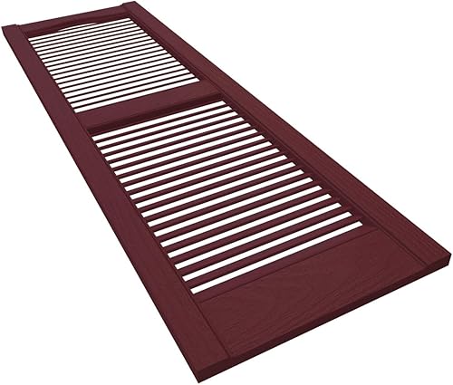 Miniatura 134 de Builders Edge 12 pulgadas de ancho x 48 pulgadas de alto, montante central superior de catedral estándar, persianas con listones abiertos, incluye