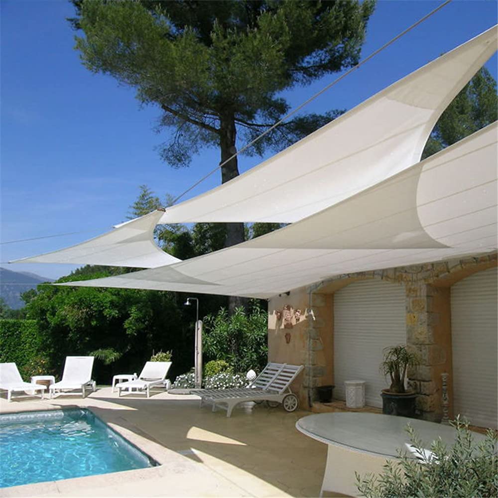 Tenda Parasole Vela Ombreggiante Triangolare, Tendalino Impermeabile Resistente Ai Raggi UV, Robusto Tessuto in Tessuto Oxford, per Terrazze Giardino Esterno (5x5x7m,Rosa Rossa)