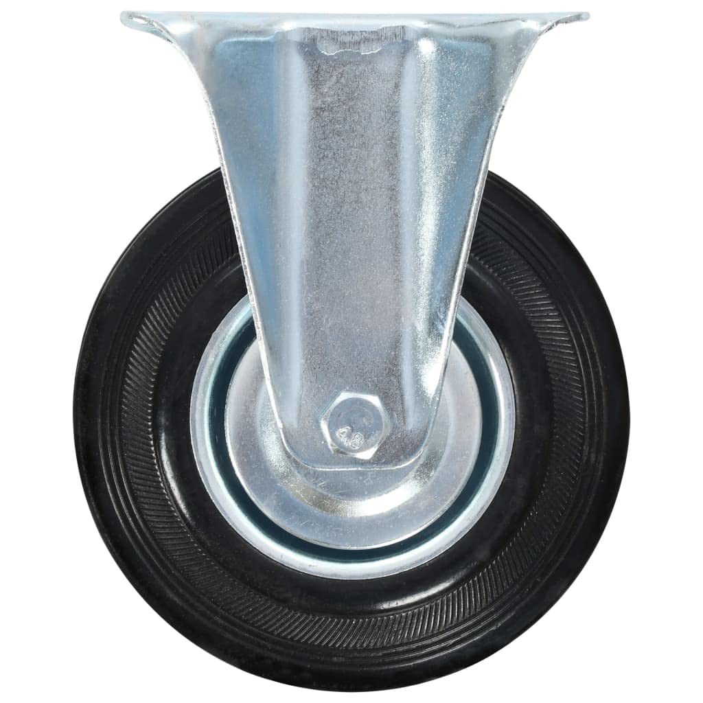 vidaXL 12x Rollen Lenkrollen mit Doppelbremsen Bockrollen Schwerlastrollen Transportrollen Möbelrollen Laufrollen Industrierolle 125mm Gummi Eisen