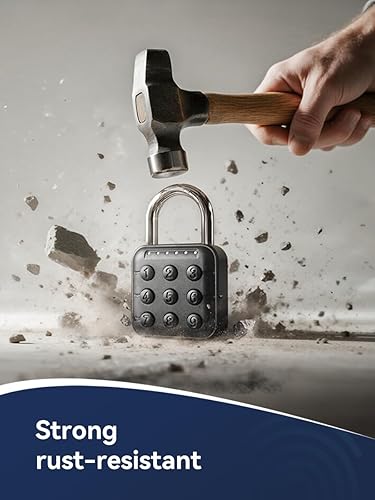 Miniatura 7 de NexusLab Candado inteligente de 6 dígitos con aplicación TUYA - IP67 impermeable, aleación de zinc militar, 10 contraseñas, alertas duales para