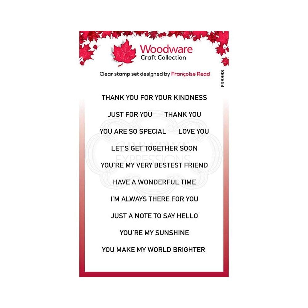 Woodware Transparent Francoise Collection-Clear Stamp-Thoughtful Strips, A6 Frs863