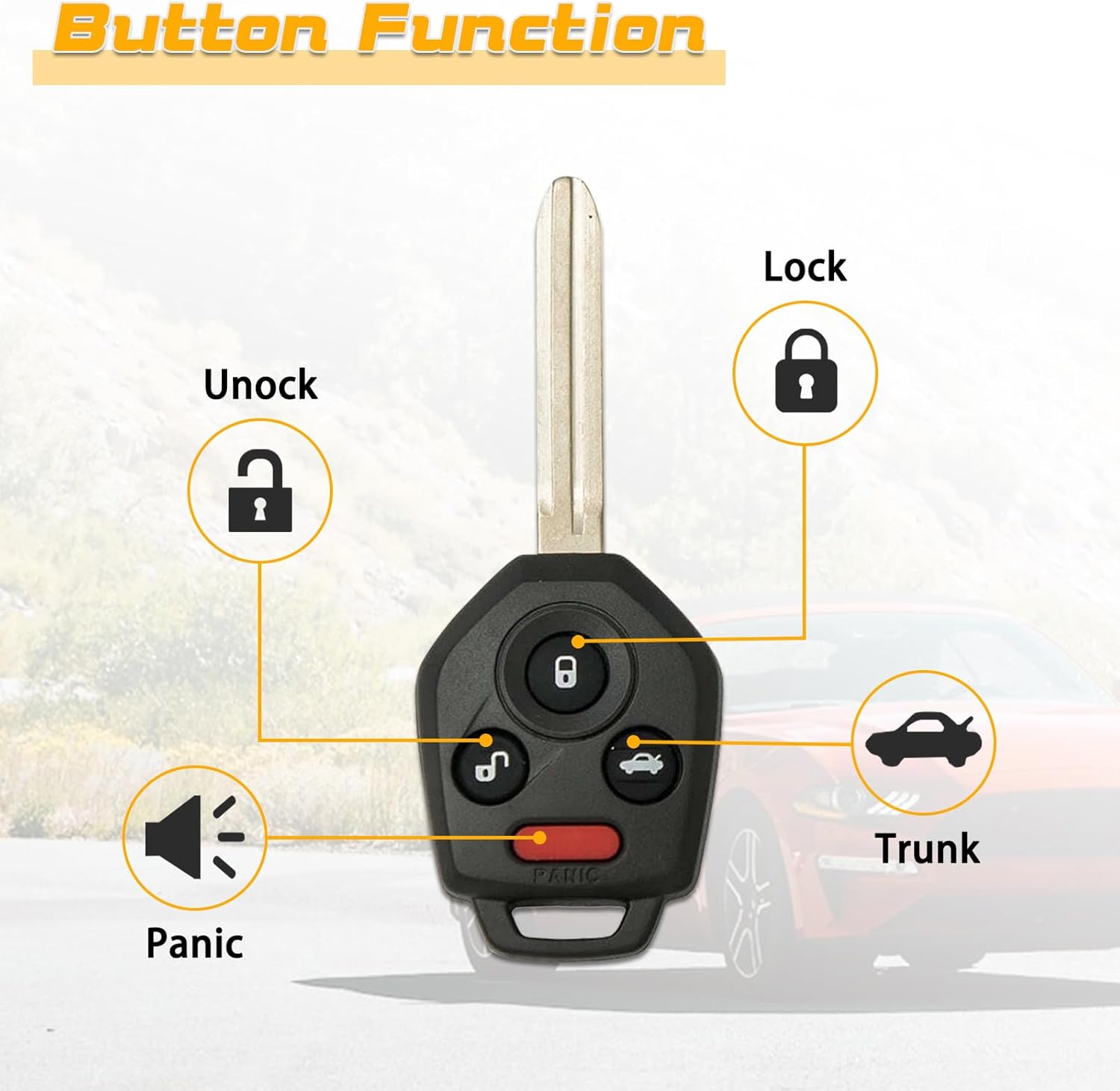 Key Fob Replacement Fits for Subaru Forester Impreza WRX STI Legacy Outback XV Crosstrek 2012 2013 2014 2015 2016 2017 2018 2019 Keyless Entry Remote Control CWTWB1U811 - Image 3