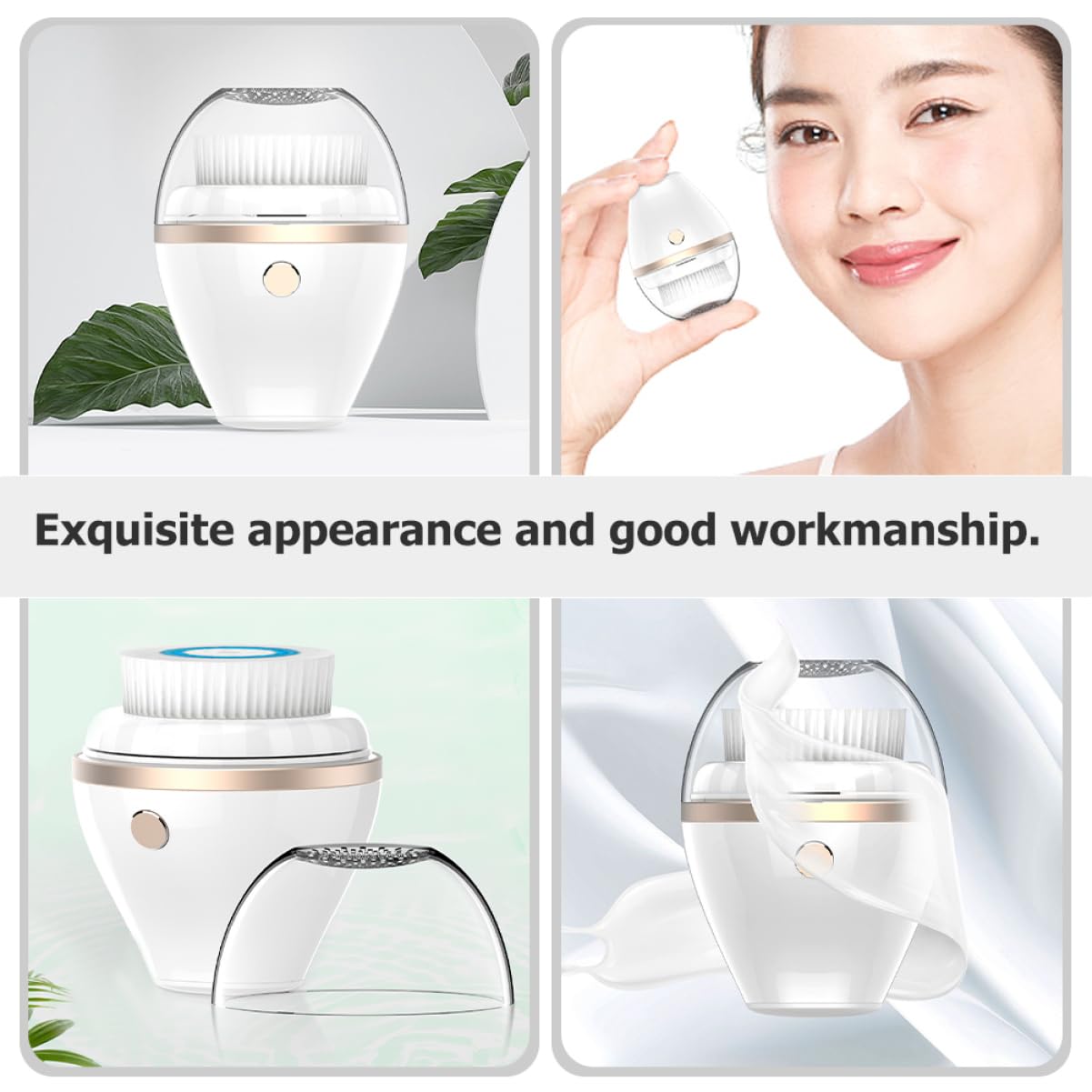 Healeved Cabezal De Cepillo Limpiador Facial Eléctrico Equipo Para Lavado Facial Para Diurno y Nocturno Baño o Dormitorio