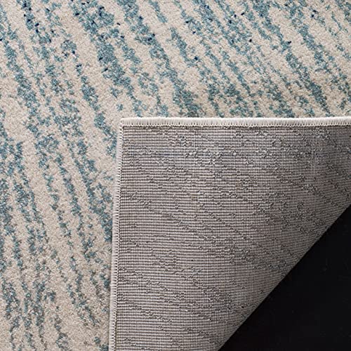 SAFAVIEH Evoke Collection 6'7" x 9' Royal / Ivory EVK228A Abstract Burst Non-Shedding Living Room Bedroom Dining Home Office Area Rug - Thumbnail 4