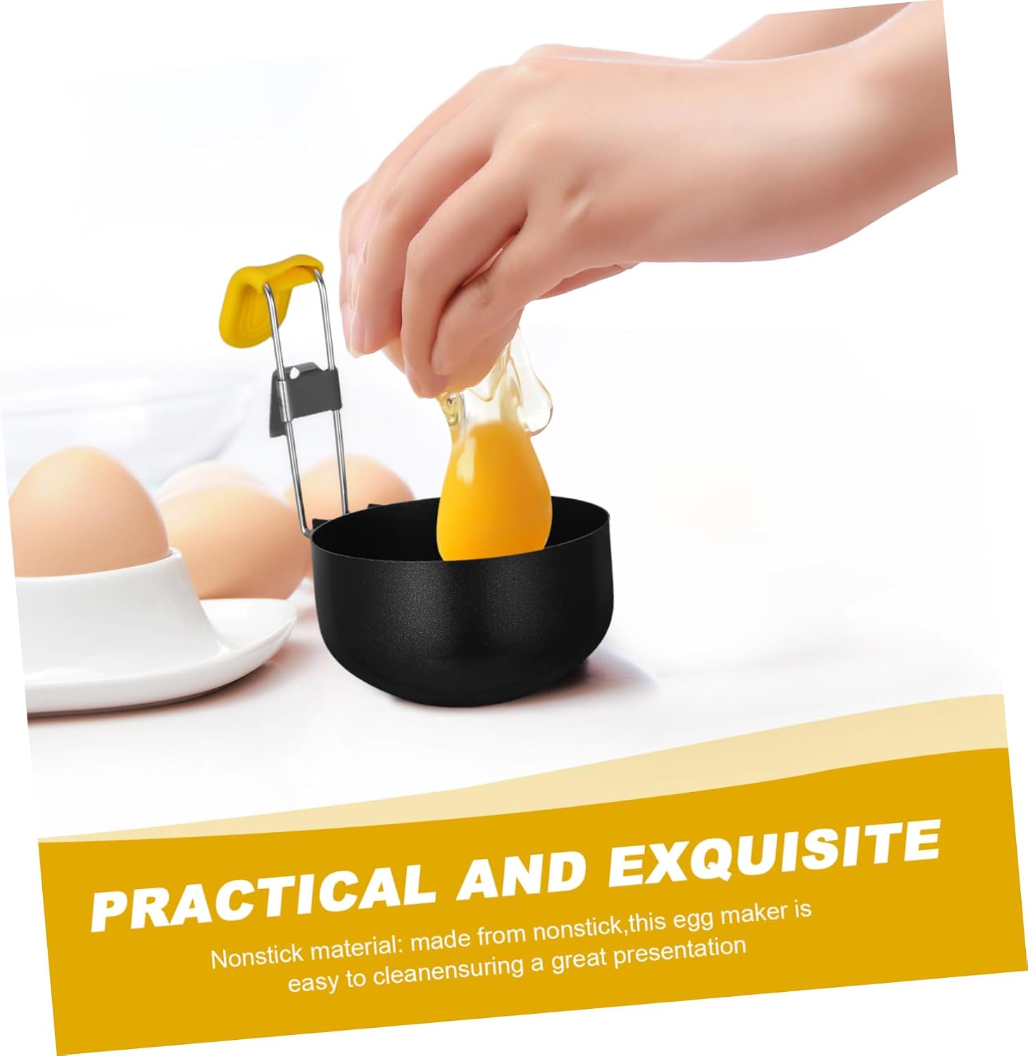 MAGICLULU 2pcs Stainless Steel Molds with Nonstick Coating Portable Boiler Cups and Cooking Foldable Design for Easy Storage Kitchen Utensil for Sandwiches