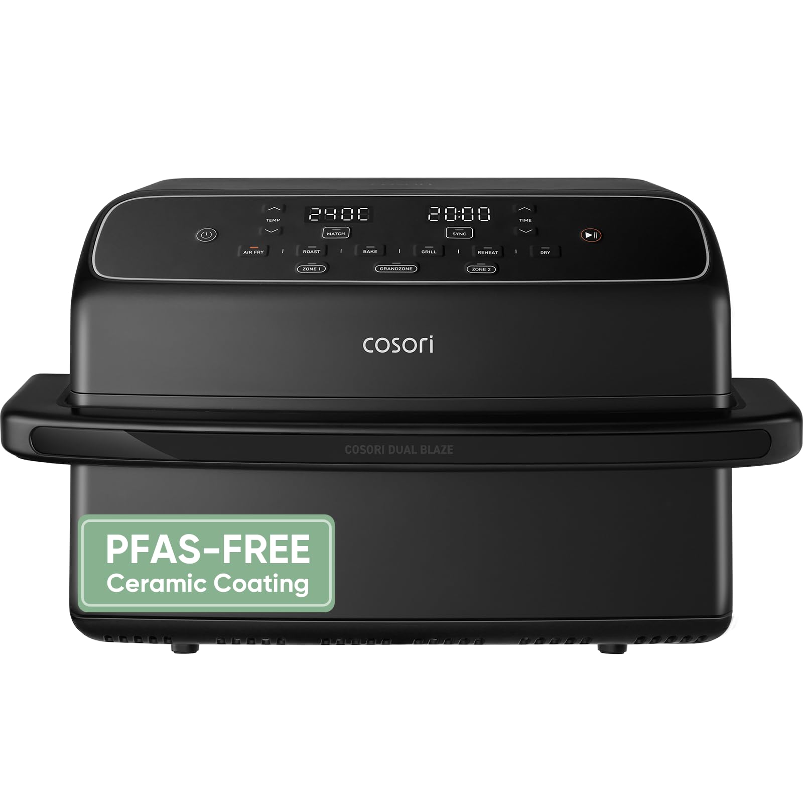 Cosori Dual Blaze™ Air Fryer 8.6L, Dual Zone with Removable Divider, No Flipping Even Cooking, PFAS-Free Ceramic Coating, Up to 61% Energy Saving, 95% Less Oil, Dishwasher Safe