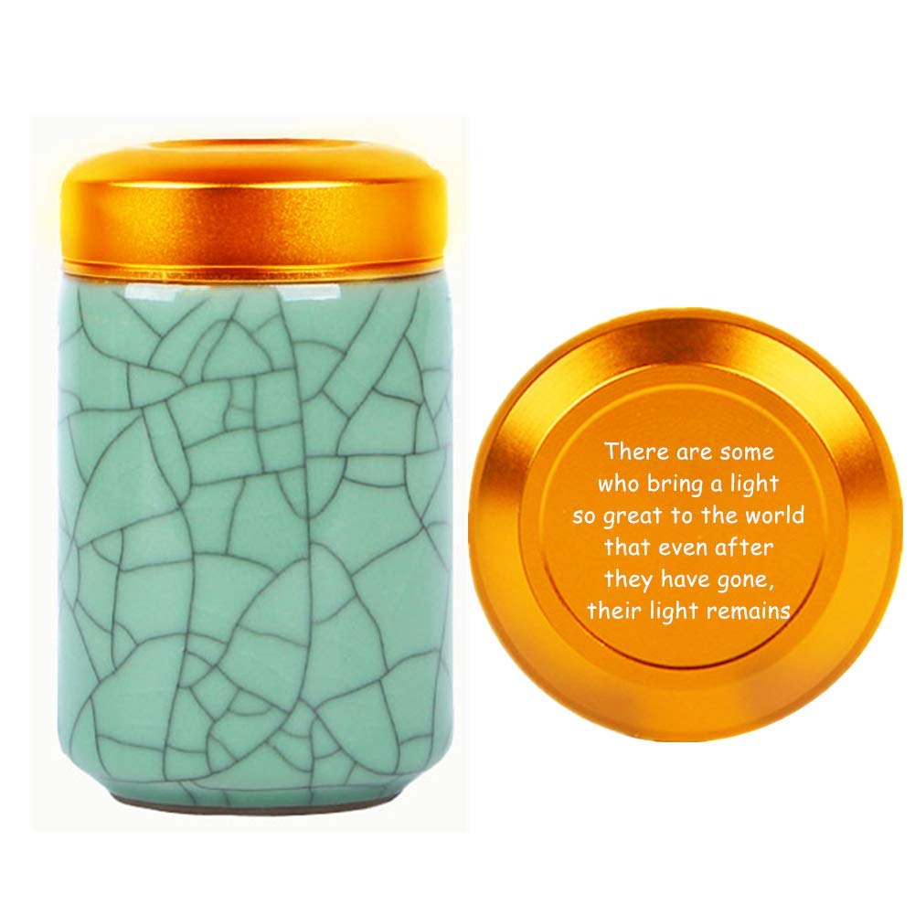 ForeverWill Memorial Ceramic Keepsake Urn for Human Dog Cat Ashes Funeral Cremation Urn Sentiment Rememberace Memory Gift for Loss-Their Light Remains