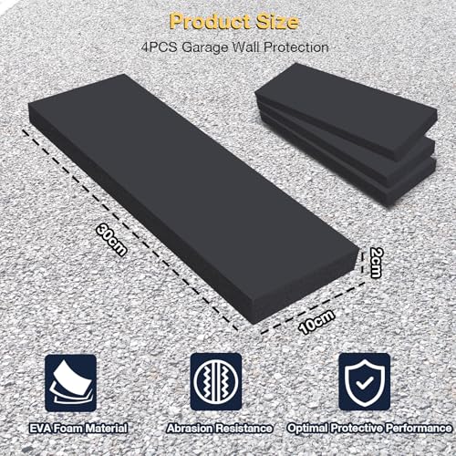 Aiqinu Paracolpi Portiere Auto 30Cm X 10Cm X 2Cm, 4 Pezzi Protezione Portiera Auto, Gommapiuma Adesiva Per Paraspigoli Muro Per Garage, Parcheggi - 2