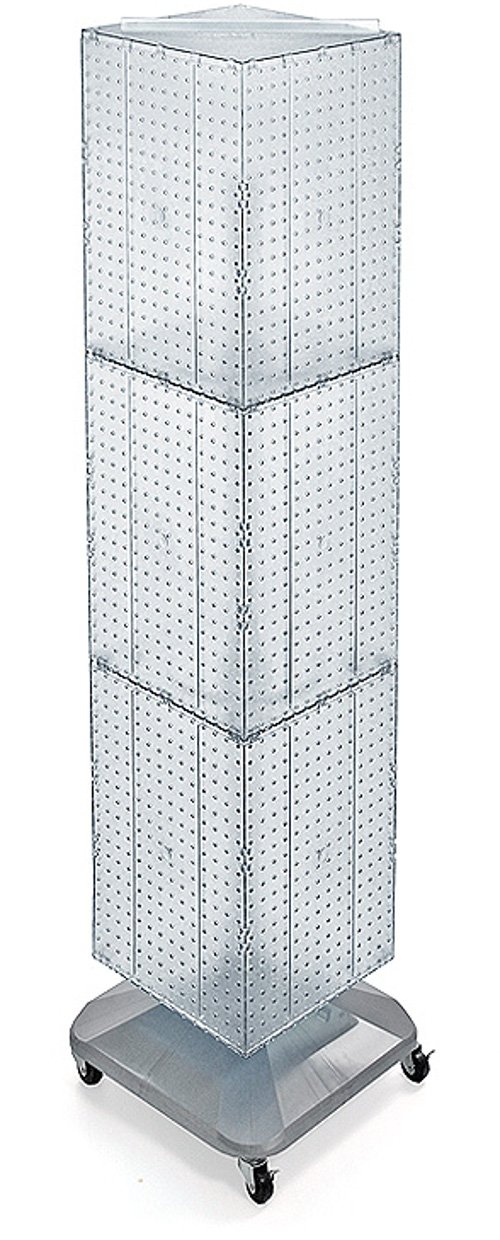 Interlock Pegboard Display in Clear 14W x 14D x 60H Inches