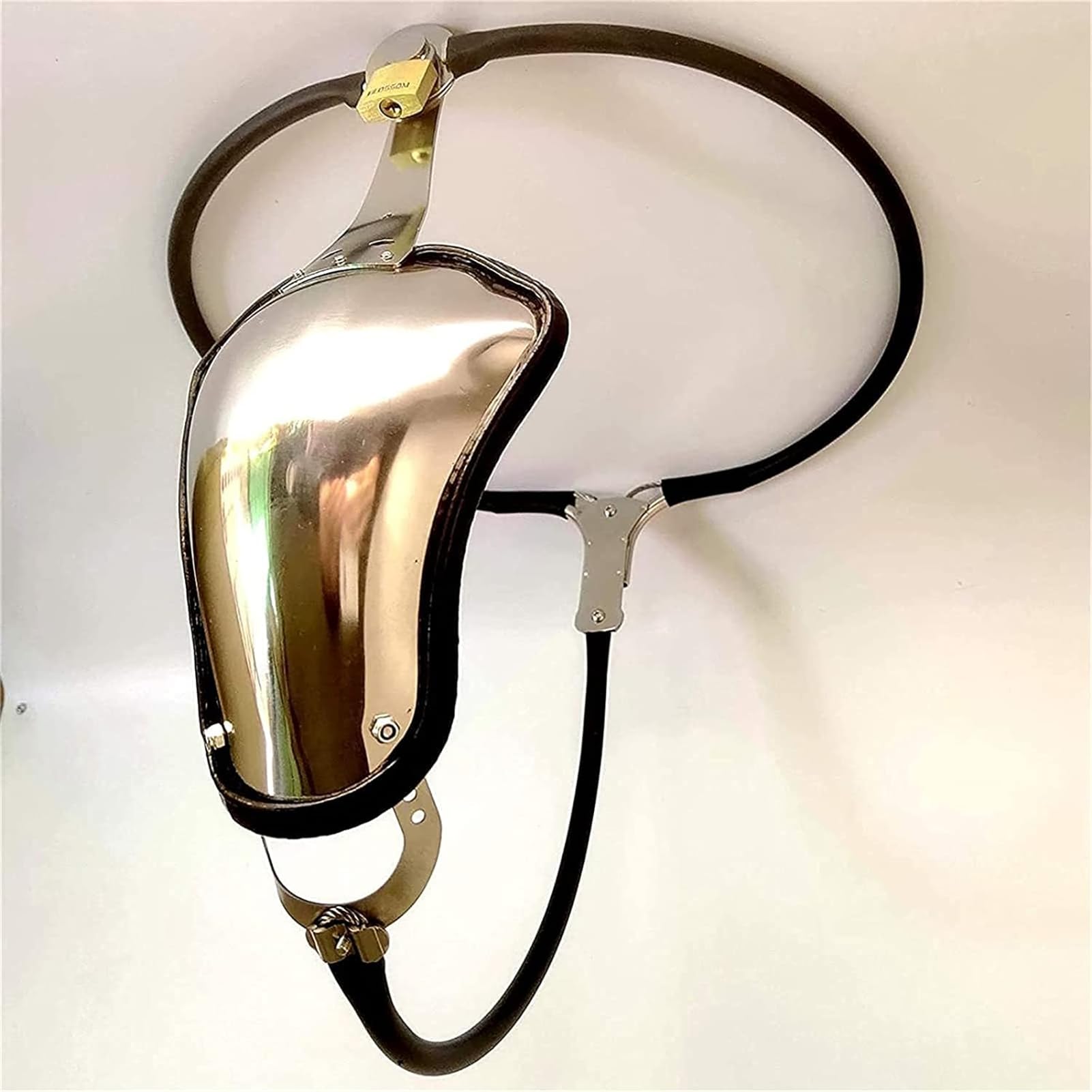 Cintura di castità in acciaio inossidabile con gabbia for il pene e plug anale rimovibile, set di biancheria intima bondage, giocattoli sessuali for uomini e donne(Waist 70~76cm)
