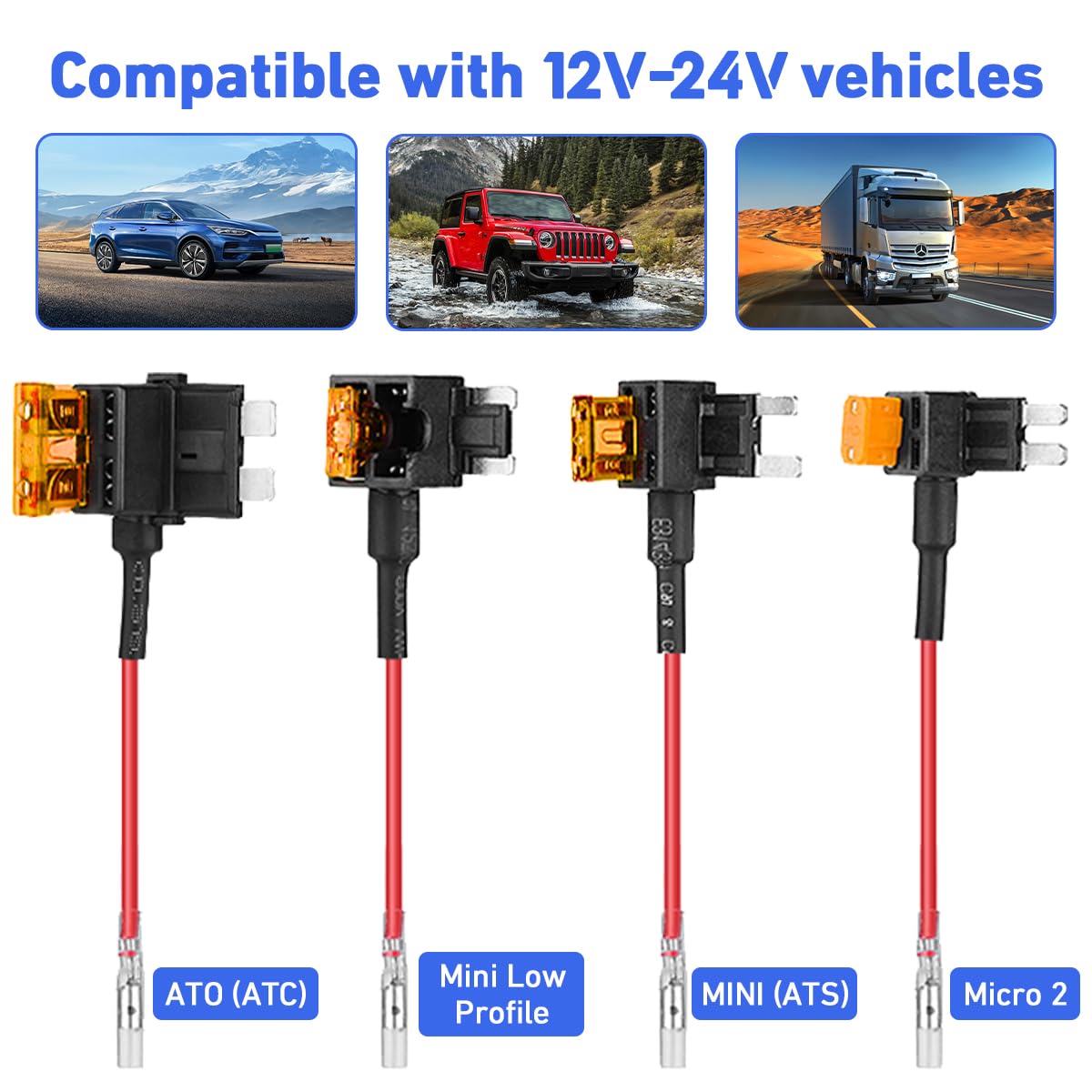 XMSJSIY Dash Cam Hardwire Kit USB Type-C Adapter Micro USB/Mini USB
