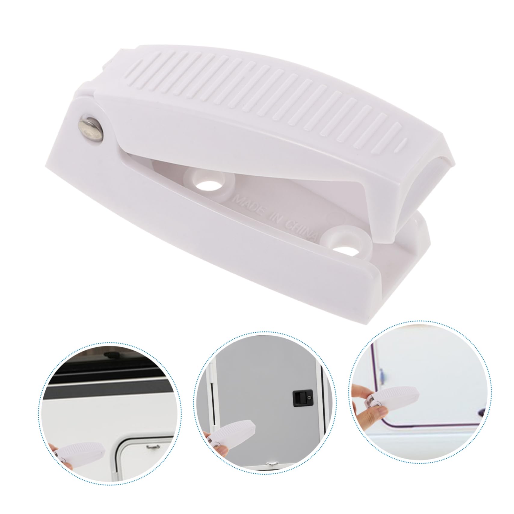HOLIDYOYO Door Buckle Automatic Door Closer Fasteners Utility Gadget Truck Door Latch Latches Folding Door Handle Locks Headrest Holder Magnetic Door Catch Pocket Stainless Steel White