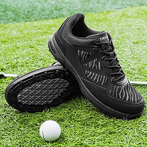 Image of THESTRON Men Golf Shoes Spring Summer Breathable Spikeless Golf Training Sport Sneakers Big Size US 7-14 Golf Walking Shoes 