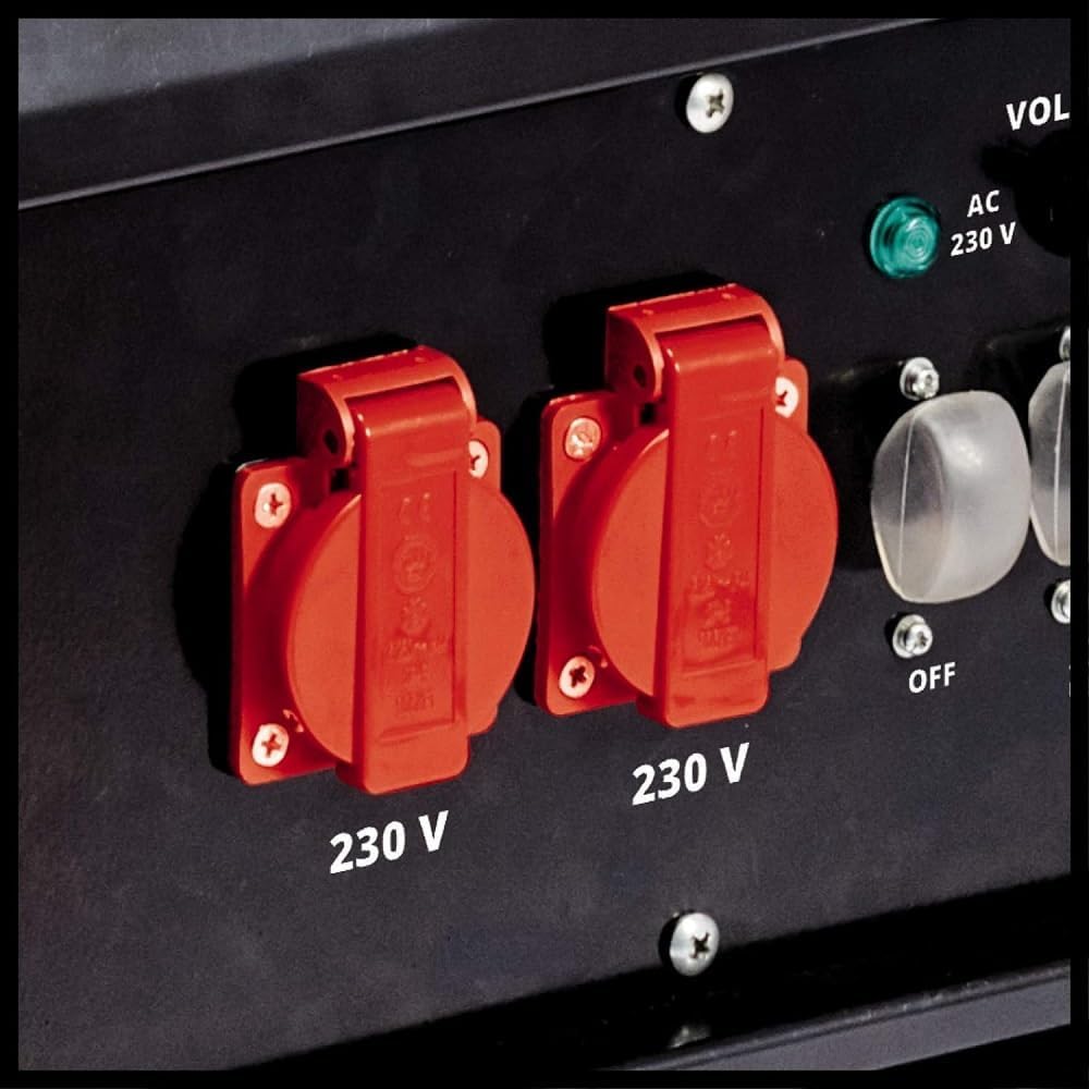 Einhell Generador eléctrico (gasolina) TC-PG 55/E5 (máx. 3600 W, motor de 4 tiempo robusto y de bajas emisiones, tomas 2 x 230V + 1 x 400V, 25 L tanque, AVR/fusible de bajo nivel de aceite)
