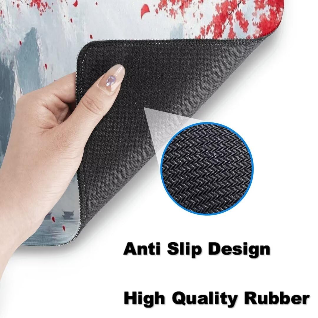 Japan Mauspad 1600 x 800mm, Mousepad XXL Schreibtischunterlage Landschaft Mouse Pad, Wasserdicht und Rutschfest Gaming Mauspad, Verbessert Präzision, Gaming-Mauspads für Pc und Gaming Zubehör qw577