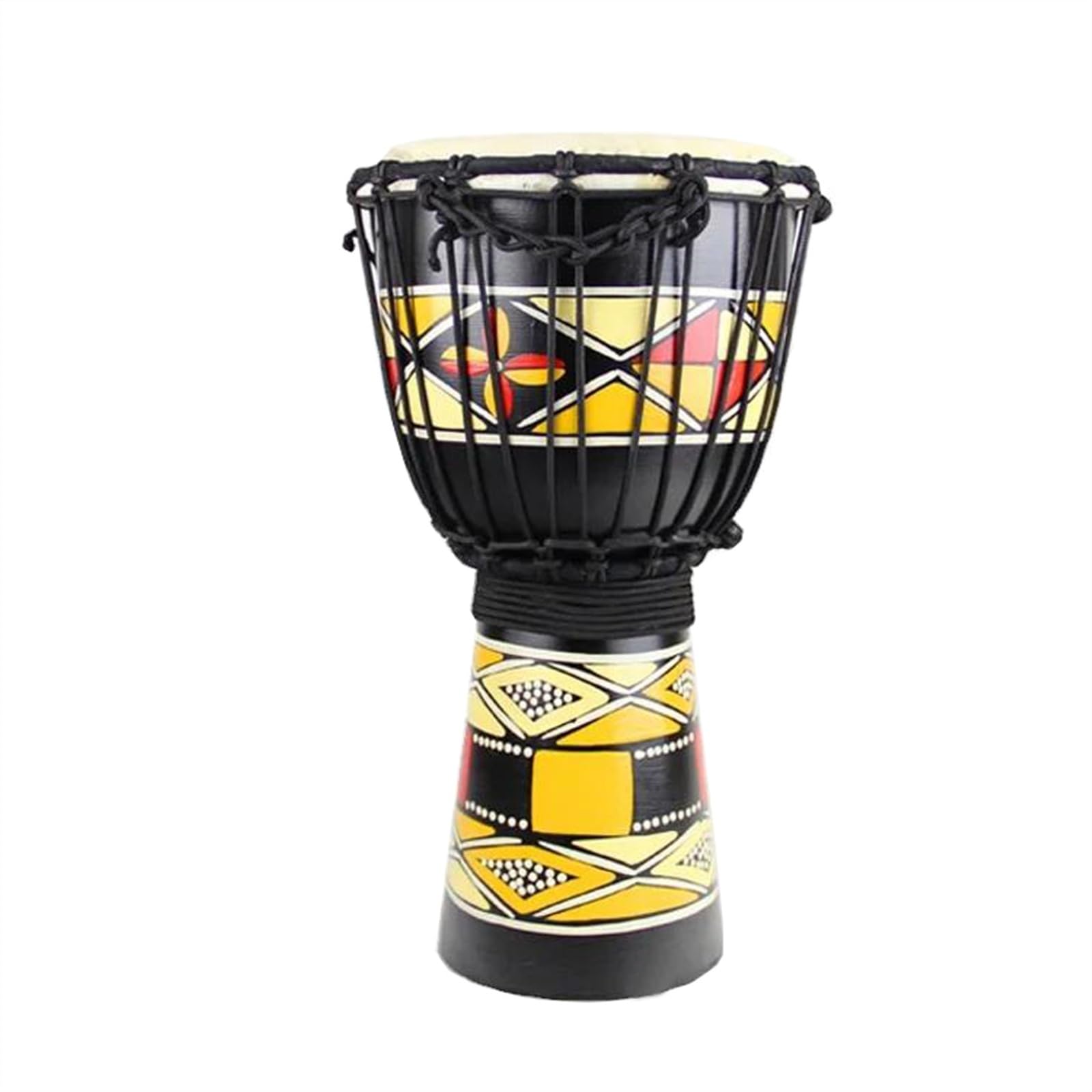 Tamburello Djembe Con Faccia In Pelle Di Capra Africana In Legno Massello Di Mogano Da 8 Pollici Strumento a Tamburo Africano