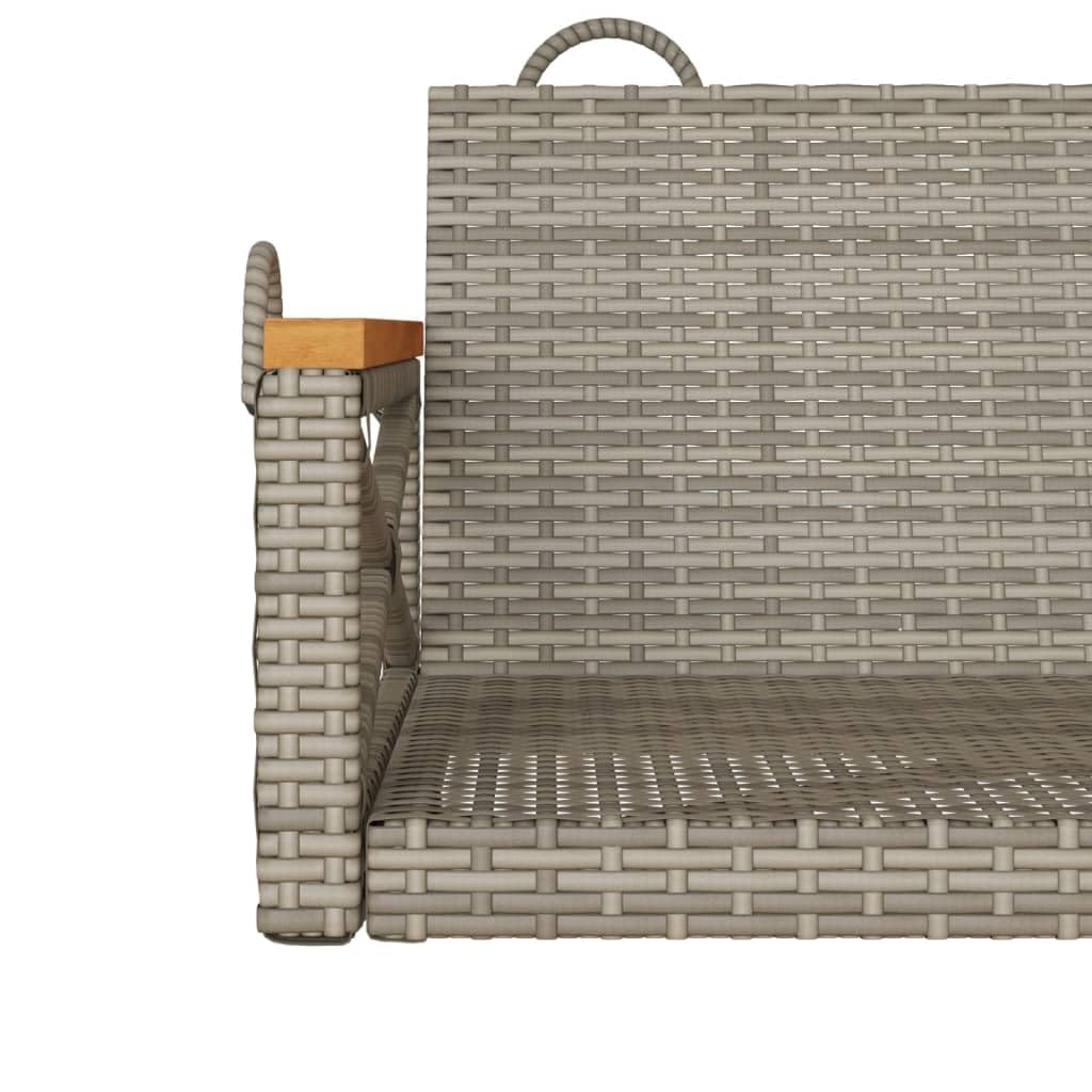 Gecheer Silla Columpio de jardín ratán Gris, Capacidad 110 kg, Resistente a UV