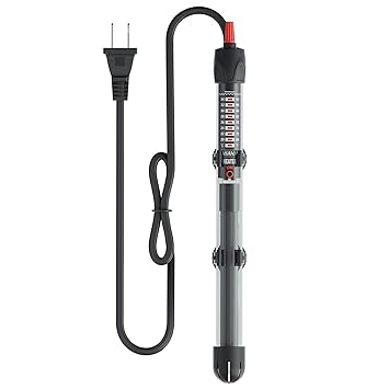Aquarium Heater 100W/200W/500W Submersible Quartz Glass Explosion-Proof Heating Rod with Adjustable Temperature Knob and Temperature Indicator Fish Tank Heater is Suitable for Various Fish Tanks