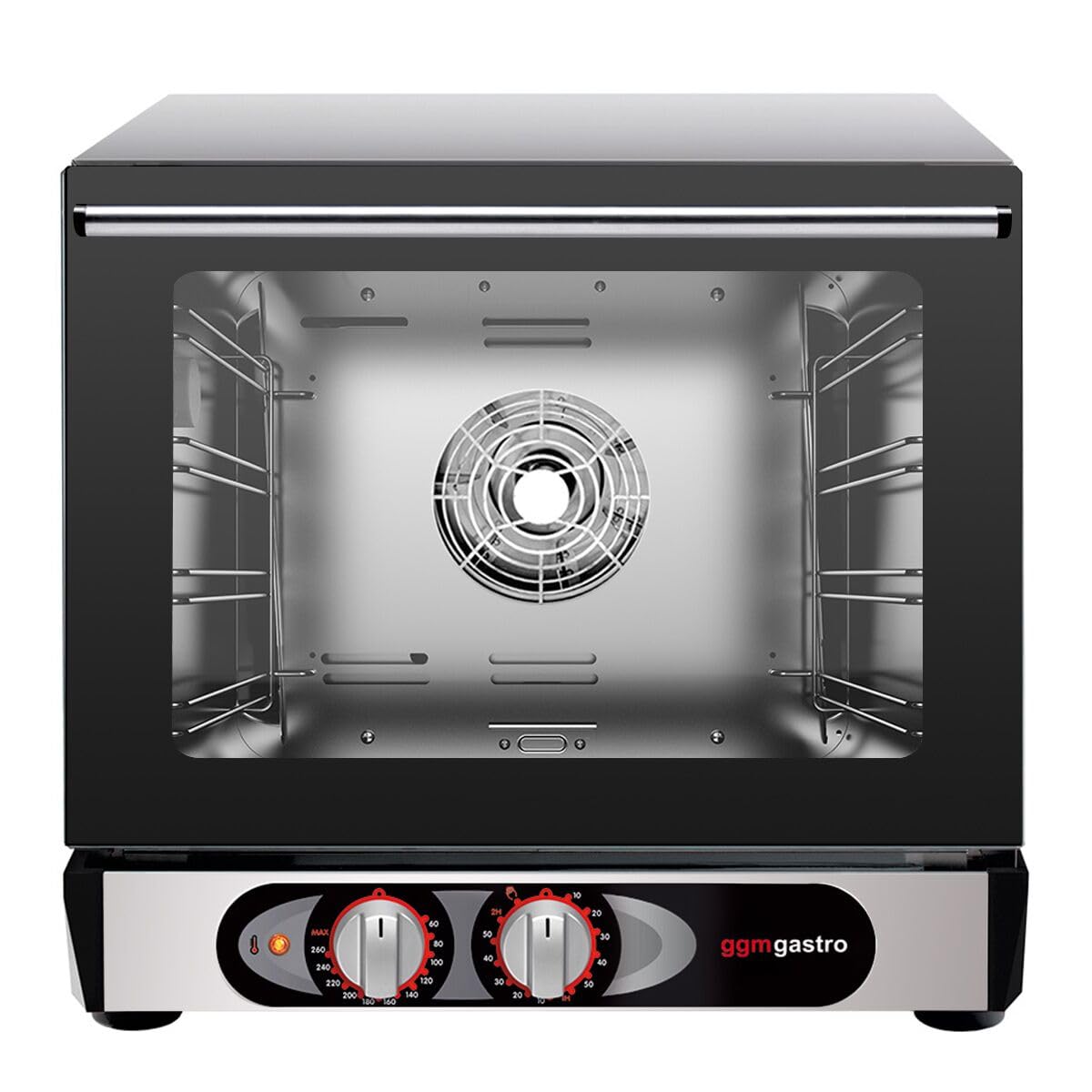 GGM Gastro Heißluftofen Kompakt 4 Bleche 450x340mm | Ideal für die Profiküche, robuste Edelstahlkonstruktion, präzise manuelle Temperatursteuerung, zeitsparende Reinigung