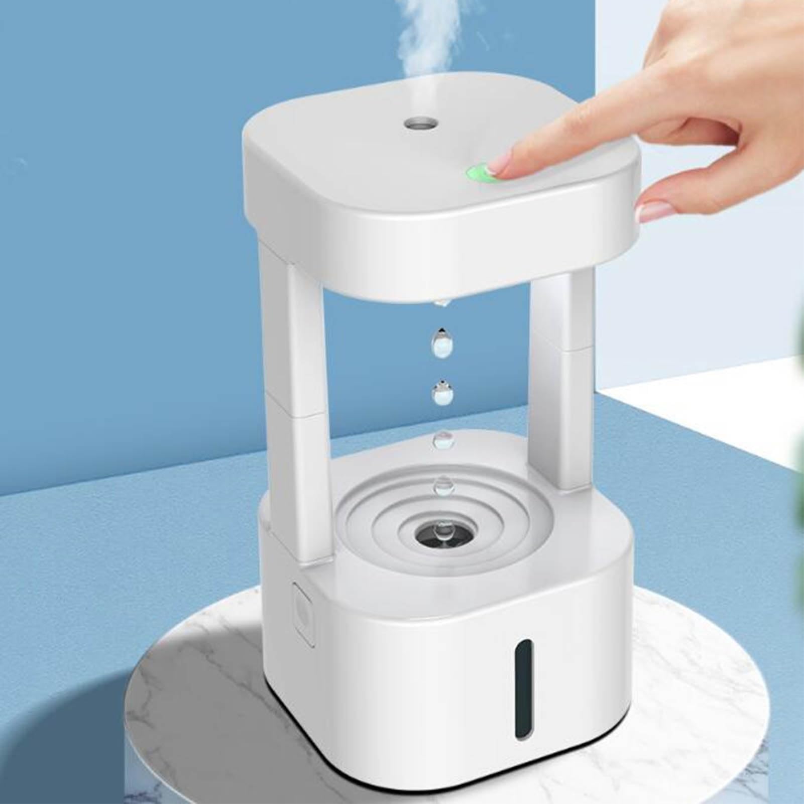 Humidificador de Aire con Gotas de Agua Antigravedad de 580 Ml, Humidificadores de Niebla Fría con Luces LED, Humidificadores de Niebla Fría Antigravedad para Dormitorio, (Luz de