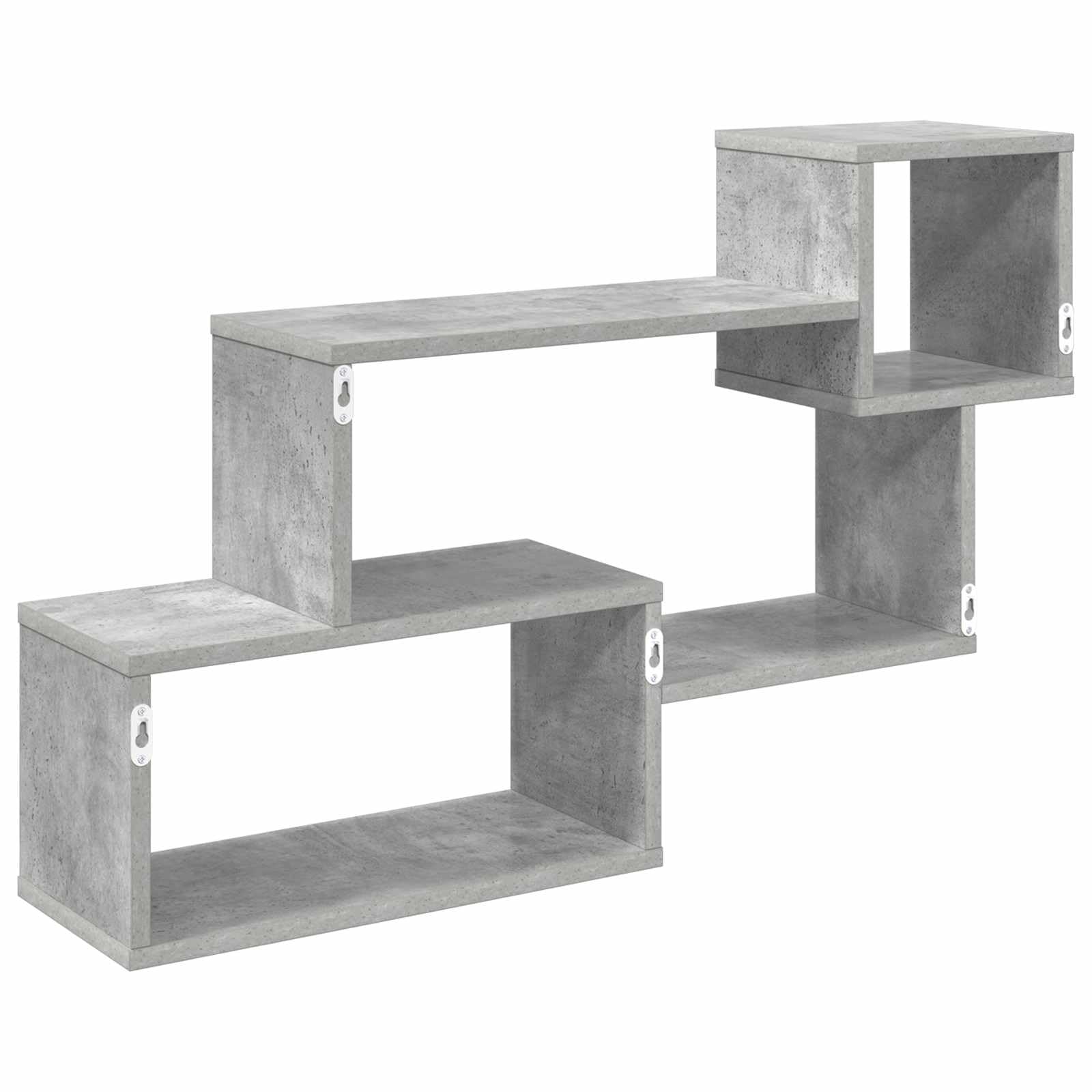 Schwebendes Wand Regal grau aus Holzwerkstoff 87 x 20 x 55 cm, platzsparende Wandhalterung für Wohnzimmer Schlafzimmer Küche, multifunktionales Hängeboard für Stauraum und Deko