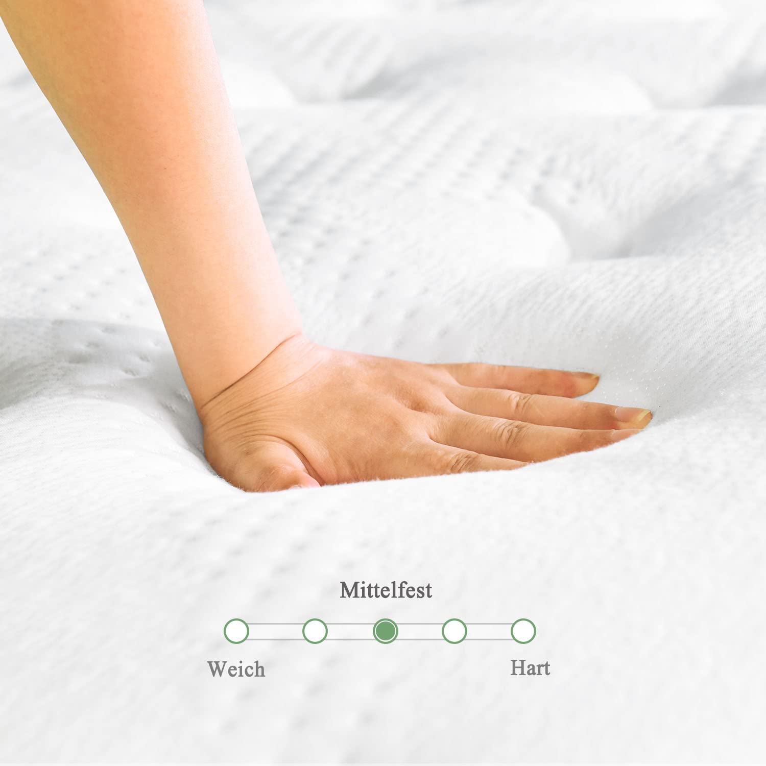 Vesgantti Grey Matras 120x190cm, 25cm Dik, Hybride Pocketveren En Traagschuim 7 Comfortzones Meerlaags Oeko Tex Gecertificeerd