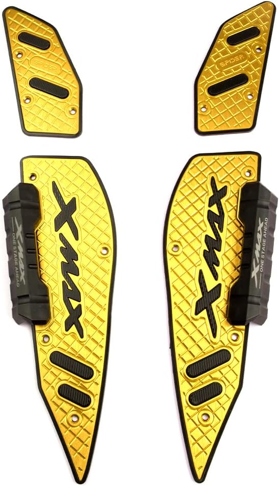 X-MAX Motorcycle Pedals Footpegs sidestand CNC Aluminum Alloy Front Footstep Foot Plate Footrest Pedal For YAMAHA X-MAX 300 2017-2024, Black