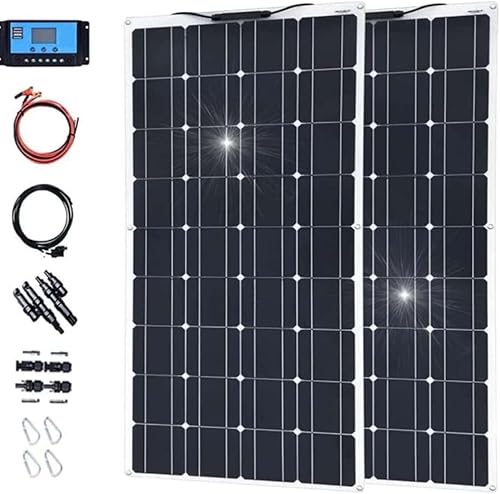 Miniatura 1 de WEBERT Solar Panel Kit Portable Solar Panel 2X300W Flexible Solar Panels Module Kit Monocrystalline Solar Battery Charger with Controller for Home