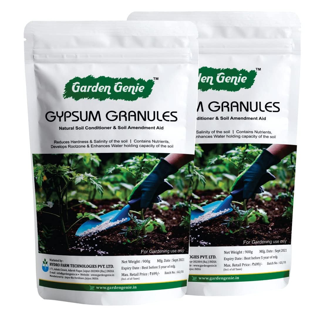 Garden Genie Gypsum Granules Fertilizer for Plants 1800g | Natural Soil Conditioner | Rich Source of Calcium & Sulphur for Lawn, Vegetable Garden, Fruits & Flowers (B09H3BPVMR) Amazon Price History, Amazon Price Tracker