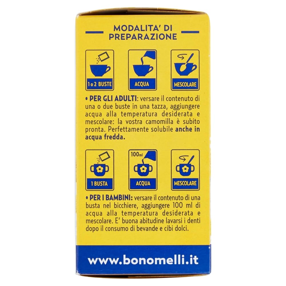 16x Bonomelli Classic Lösliche Kamille/Camomilla Solubile 20 filtri, Kamille 20 beutel 5g + Beni Culinari Kostenloser Schlüsselanhänger