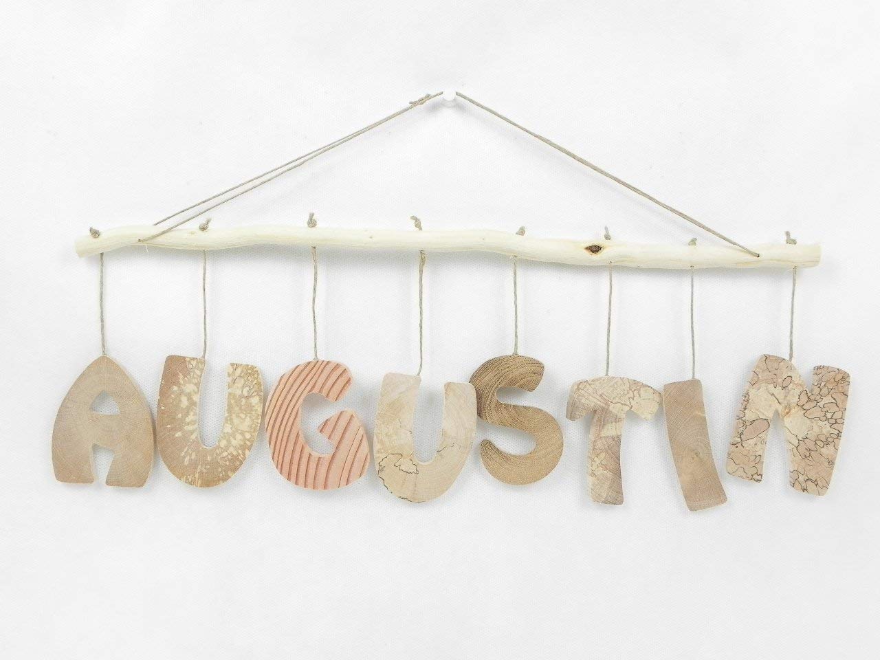 Prénom personnalisé en bois massif naturel pour chambre d'enfant, cadeau de naissance personnalisé, lettres en bois, prénom pour porte de chambre