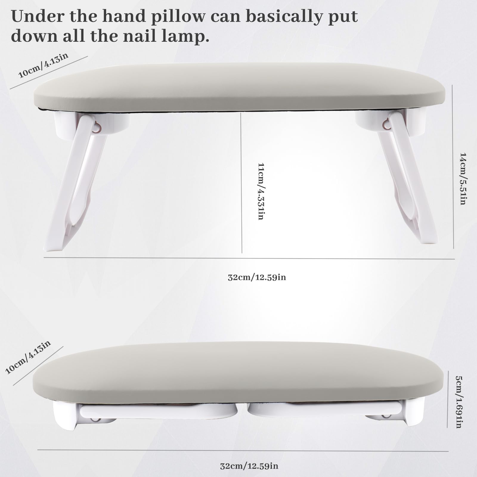 URBAN BOX Nail Arm Rest Cushion,Professional Adjustable Nail Hand Rest Stand for Acrylic Nails Hand Holder,Hand Pillow Stand with PU Leather Soft High-Density Sponge,Manicure Nail Tool 2