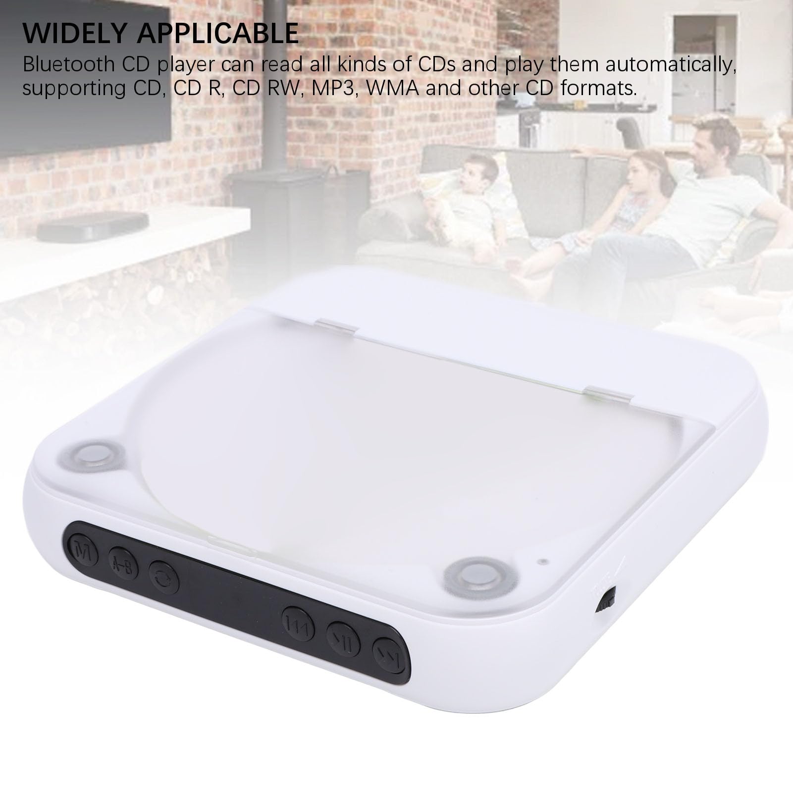 Lettore CD Bluetooth Lettore Musicale Portatile con Cuffie Cablate per Viaggi ABS Ricaricabile da 2000 MAh (#1)