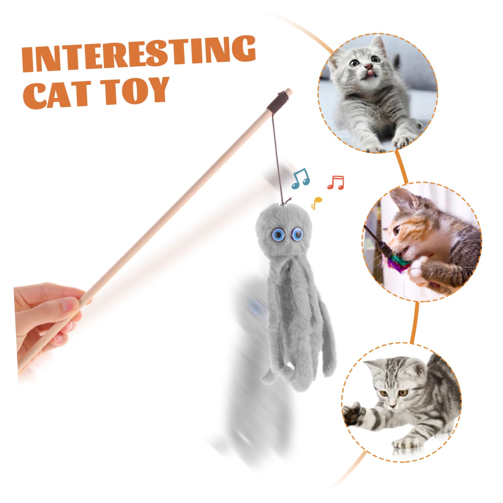 Yardwe 10 Piezas Masticar Juguetes Juguete para Mascotas Juguetes interactivos para Gatos de Interior Peluche Juguete para rascar Gatos Varita de Juguete para Gato un Tipo Divertido Vara