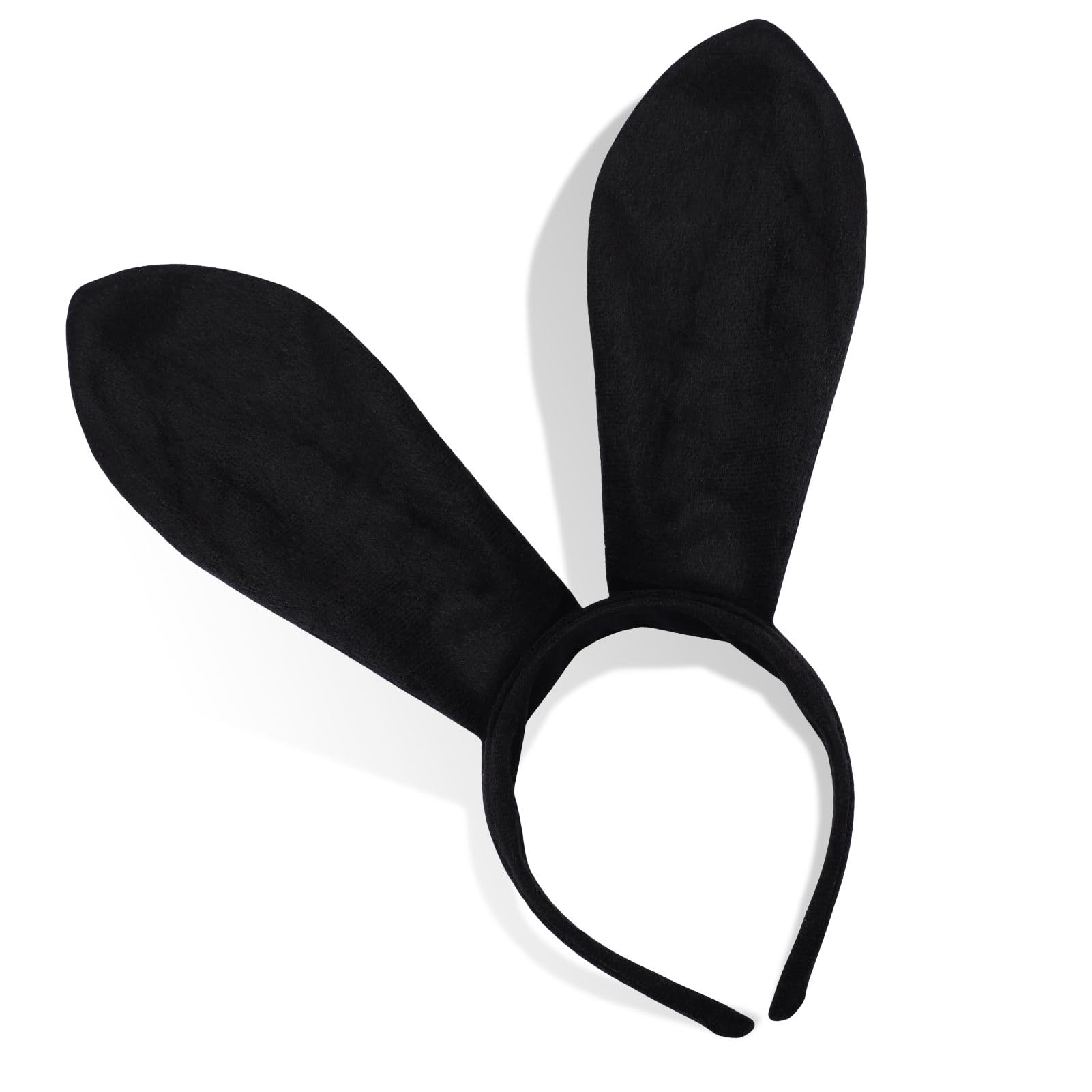 Women's Bunny Costume Set Rabbit Ear Headband Collar Bow Tie Costume Cuffs Rabbit Tail for Easter Party, Black - Image 3