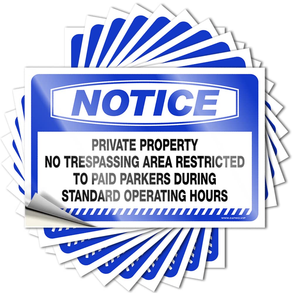 Car Stickers Funny Notice Private Property No Trespassing Access Restricted Stickers 10 Pcs Funny Bumper Stickers Inappropriate Stickers(8X12CM)
