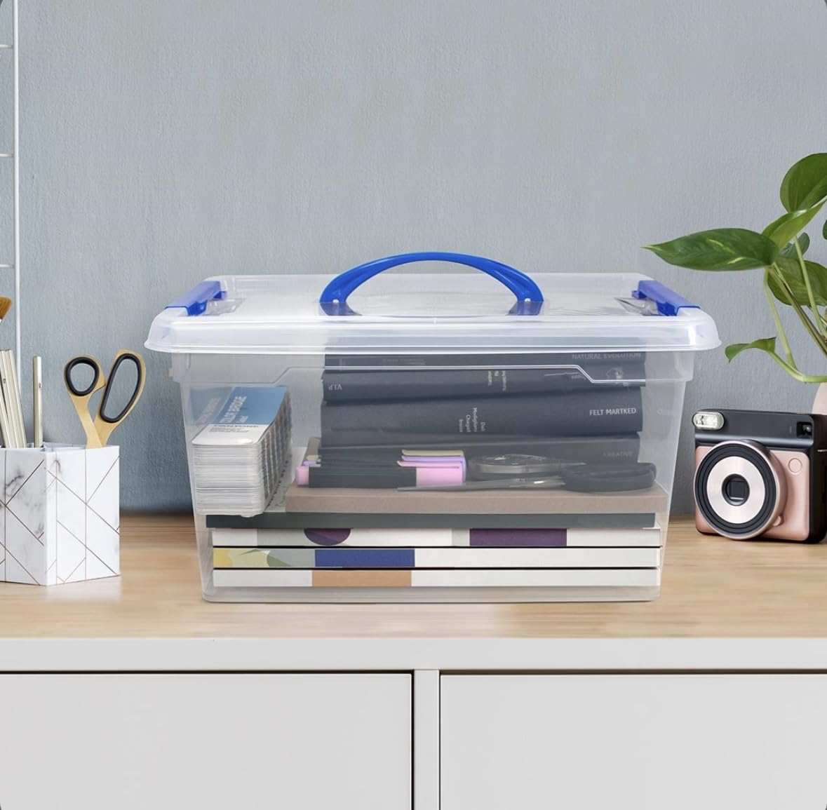 MORE FREE - 6 Caja de ordenación de plástico Transparente N.º2,Cajas Almacenaje de Plastico Transparente con Tapa,Contenedor para almacenar Juguetes, Libros, Ropa, Mantas - Capacidad 25 litros
