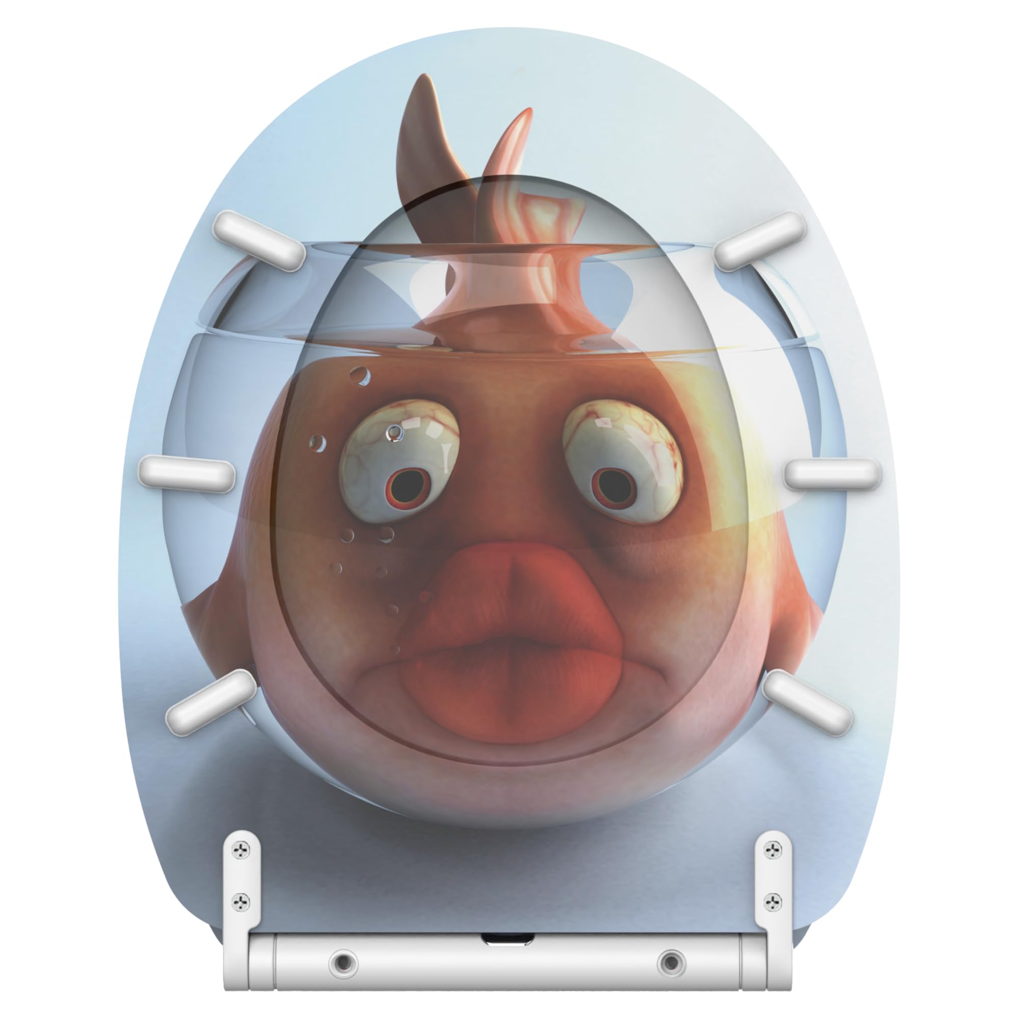 Sanilo Abattant WC frein de chute, Grande sélection de lunettes de toilette avec abaissement automatique, Fixation facile (Poisson Rouge)
